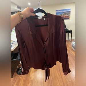 Wilfred maroon cropped blouse